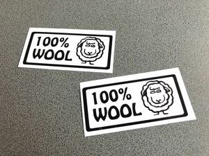 送料無料♪ 100%WOOL 角 001 ステッカー 中サイズ 約63×140㎜ 2枚セット 黒色 US ハーレー カブ 所さん 世田谷ベース 世田谷