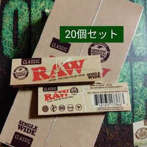 20個セット☆ Raw クラシック 無漂白 極薄 ペーパー 手巻き タバコ用 巻紙 classic
