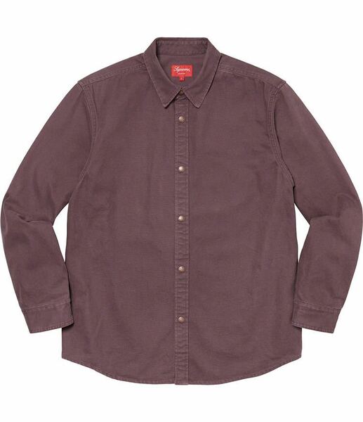 Supreme Logo Taping Work Shirt サイズM dusty purple ロゴ テーピング ワークシャツ パープル