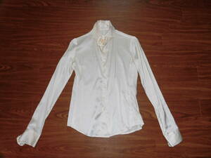  unused * theory * ivory color. flower attaching blouse, shirt * sample goods 