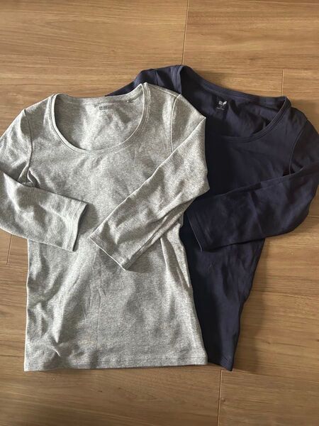 UNIQLO 長袖Tシャツ 七分袖 2枚セット Sサイズ グレー・ネイビー