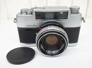 昭和レトロ　＊minolta ミノルタ ＊フィルムカメラ　V2 ROKKOR-PF 1:2 F=45mm ＊純正レザーケース＊レトロカメラ　一眼レフ　当時物　　