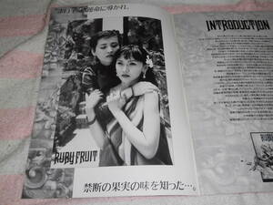 @*ルビーフルーツ Ruby Fruit 映画パンフレット 1995年■南果歩 有村つぐみ 戸川純 井上彩名 望月知子 高島礼子 根津甚八 馬渕晴子■君塚匠