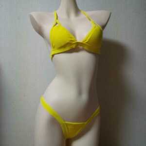 swimsuit deformation T-back US-S size absolute size M Y back high leg yellow color 