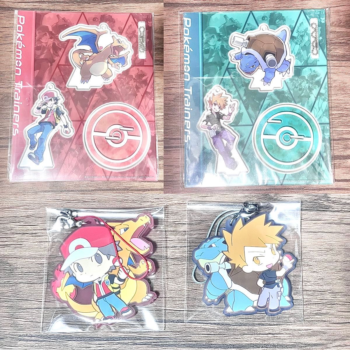 ポケモントレーナーズ　レッド　グリーン　アクリルスタンド　ラバーストラップコレクション