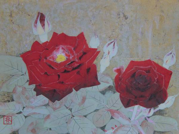마츠모토 다카아키, 붉은 장미, 매우 희귀한 액자 그림, 새로운 프레임 포함, 우송료 포함, 이아파, 그림, 오일 페인팅, 자연, 풍경화