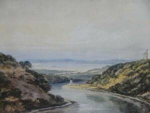 J.M.W.ターナー、ブリストル海峡を遠方に見るエイヴォン峡谷とクックの廃墟、希少画集画、高級額装、状態良好、iafa