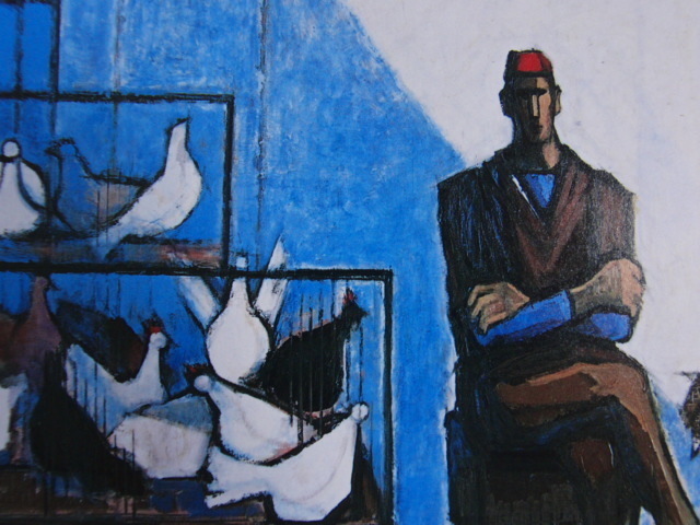 Kobe Fumiko, [El hombre que vende pájaros], De una rara colección de arte., En buena condición, Nuevo con marco de alta calidad., envío gratis, pintura occidental, pintura al óleo, pájaro, retrato, animal, paisaje, Arte, Cuadro, Pintura al óleo, Retratos