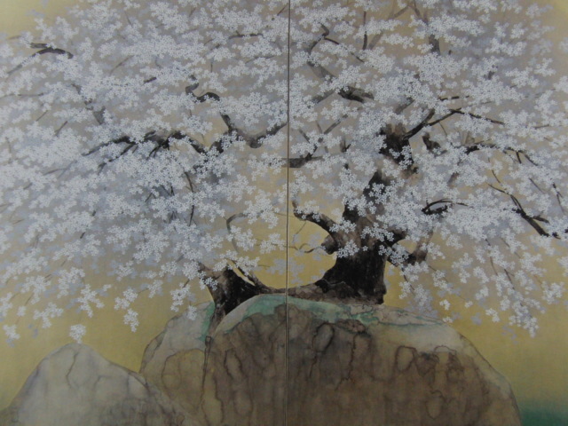小山田典彦, [石割樱], 来自一本罕见的装框艺术书, 全新带框, 良好的条件, 含邮费, 日本画家, 绘画, 油画, 自然, 山水画