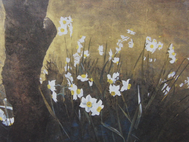 波多野森国, 【在光的春天里】, 来自一本罕见的装框艺术书, 全新带框, 良好的条件, 含邮费, 日本画家, 绘画, 油画, 自然, 山水画