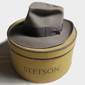  очень редкий! 40 годы STETSON 57.5CM FLAGSHIP наилучший образец ste tosonUSA american воздушный линия zVINTAGE Vintage HAT шляпа надеты 