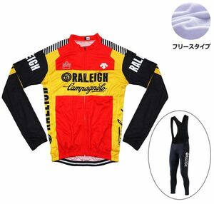 新品 長袖 裏起毛 上下セット No63 XXLサイズ オランダ サイクルジャージ ウェア メンズ サイクリング MTB ロードバイク 自転車 フリース