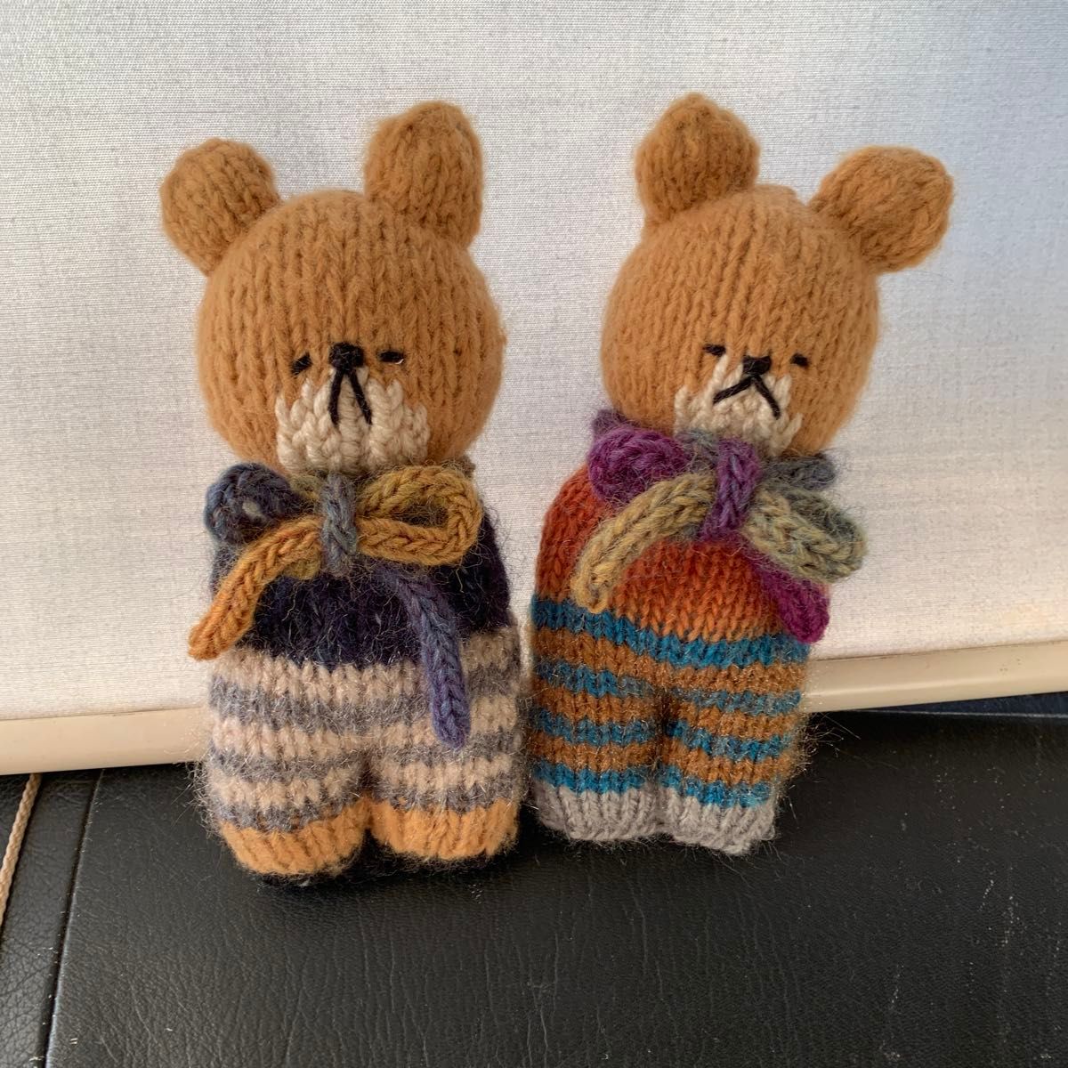 編みぐるみハンドメイド ぬいぐるみ ニットくま 2個セット マスコット