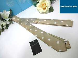  free shipping 60%. King zbai Samantha Thavasa Afro Skull pattern silk necktie beige new goods tag attaching regular price 10,120 jpy sa man sa King z