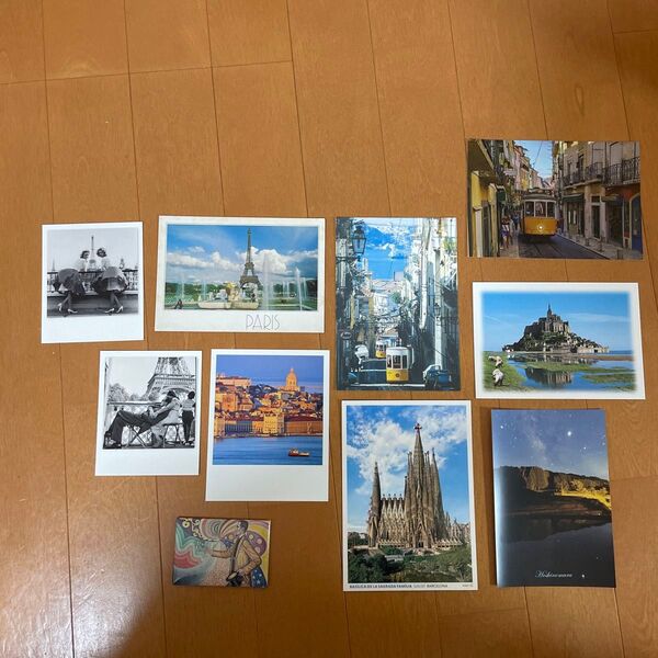 海外風景 ポストカード 9枚 まとめ売り エッフェル塔 サグラダファミリア ポールシニャック マグネット