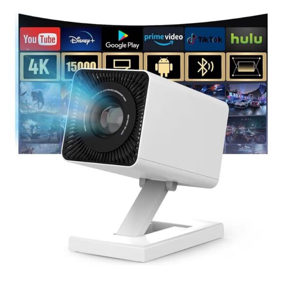 プロジェクター Android TV 1080P 家庭用 天井投影 小型 自動台形補正 4K 270°回転