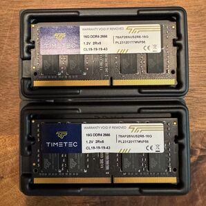 【動作確認のみ使用】TIMETEC DDR4-2666 SO-DIMM 32GB@16GB