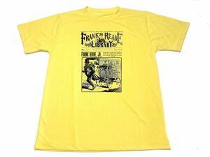 イエロー　フランク リード ライブラリー ドライ Tシャツ SF小説 ダイムノベル 黄色