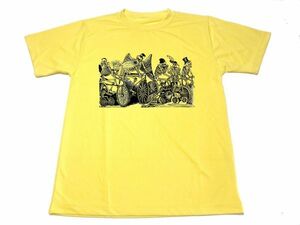 イエロー　自転車 POSADA ドクロ ドライ Tシャツ 髑髏 グッズ ツーリング 黄色