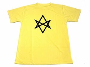 イエロー　クロウリー ドライＴシャツ 六芒星 ヘキサグラム 魔除 開運厄除 グッズ 黄色