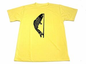 イエロー　鯉のぼり　切り絵　ドライ　Tシャツ　釣り　鯉　魚　こいのぼり　コイノボリ 黄色