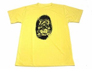 イエロー　谷中安規 自画像 ２ 版画 ドライ Tシャツ 名画 絵画 グッズ Yasunori taninaka 黄色