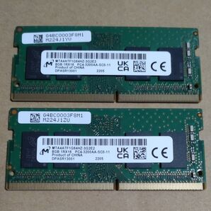 Micron DDR4-3200 8GB x 2 枚 合計 16GB PC4-3200AA ノート PC 用 メモリー