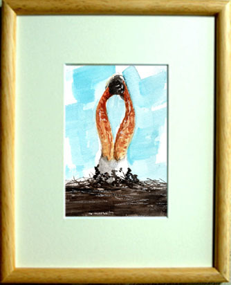 N° 7428 Kaninotsume (un type de champignon) / Chihiro Tanaka (Aquarelle des Quatre Saisons) / Livré avec un cadeau, Peinture, aquarelle, Nature, Peinture de paysage