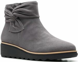  бесплатная доставка Clarks 25.5cm лодыжка ботинки замша кожа кожа серый Wedge формальный каблук goa туфли-лодочки спортивные туфли ST75