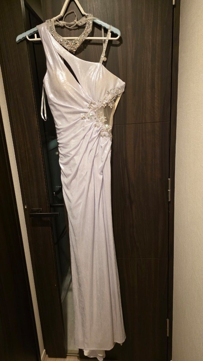 ロングドレス カラードレス パーティードレス スパンコール ビジュー