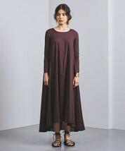 未使用 MARIHA マリハ UNITED ARROWS ユナイテッドアローズ 花園のドレス バックギャザー ロング ワンピース 36 マキシ ブラウン　長袖_画像2