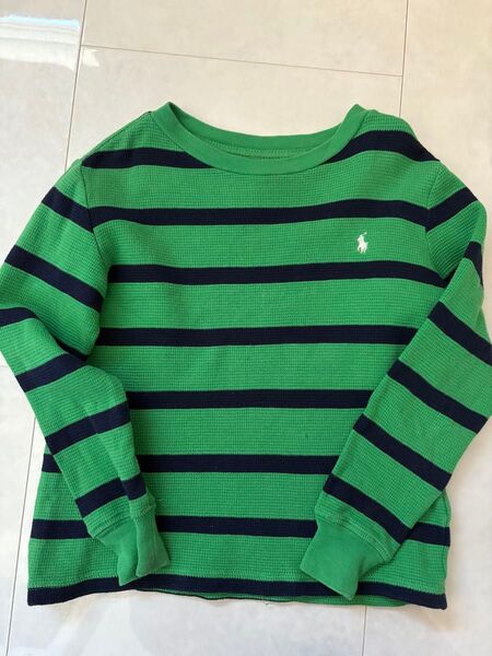 ラルフローレン ワッフル ロンT キッズ 110 ボーダー