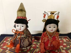 [ куклы kimekomi кукла hinaningyo ..]. внутри ./../ высота 13cm степени / загрязнения .. беспорядок и т.п. есть / старый игрушка / кукла для празника девочек 