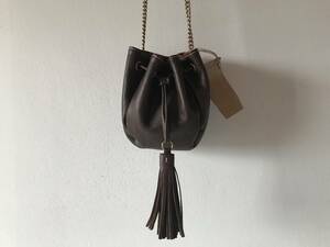  tag attaching unused goods *carcrukarukru original leather pouch shoulder bag *