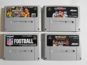 送料無料 即決 使用感あり 任天堂 スーパーファミコン SFC フットボール ハイインパクト ロイヤルランブル レッスルマニア ゲーム b134