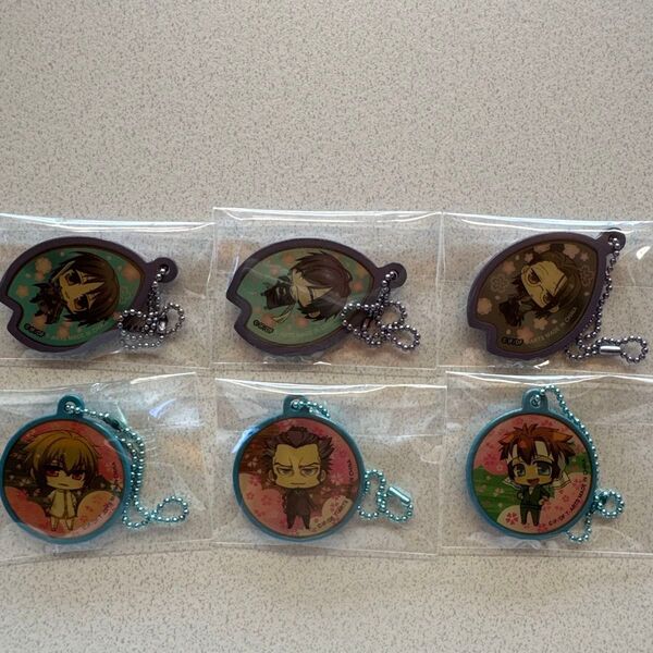 薄桜鬼 キーホルダー 6個セット 土方歳三 沖田総司 斎藤一 藤堂平助 原田左之助 風間千景
