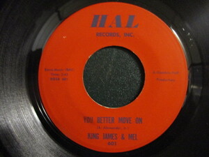 King James & Mel ： You Better Move On 7'' / 45s ★ Deep Soul デュオ ☆ c/w Hunchback // 落札5点で送料無料