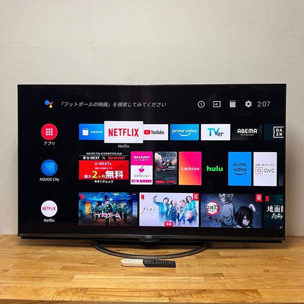 SHARP 60インチ 4K液晶テレビ AQUOS 4T-C60AJ1 Android TV スマートテレビ ネット動画アプリ搭載