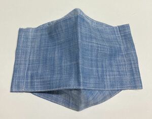 * hand made * for adult cover mask * large . manner solid & nose wire go in * largish size * type . prevention stitch *linen Indigo . abrasion & white double gauze 