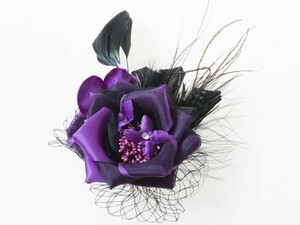  regular equipment formal artificial flower brooch corsage . flower pin attaching party wedding Event etc. # purple B