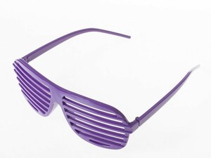  lady's fashion shutter shade pattern blind glasses # purple 