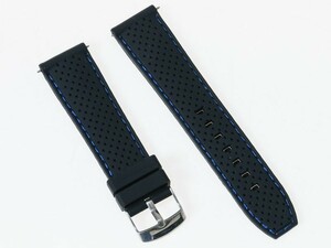 アウトドア スポーツ ファッション 腕時計 交換用 パーツ 厚め 防水効果 シリコン製 バンド ベルト 22MM#ブルー