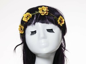  flower . hair band flower artificial flower accessory wedding Event photographing cosplay etc. TYPE.B# yellow 