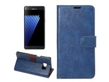 Samsung Galaxy Note 7 用 PU合皮 カード入れ 手帳タイプ スタンドケース#ブルー_画像1