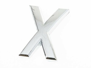 5CM 英字 アルファベット エンブレム ステッカー シール シルバー#X