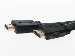 HDMI オス TO オス アダプタ コネクター 延長ケーブル 平タイプ#ブラック3M