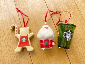 新品未使用　3点セット　スターバックス スタバ サンタ クリスマスオーナメント STARBUCKS クリスマス