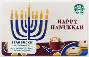 北米スタバカード2020ホリデー限定 Happy Hanukkah ハヌカー クリスマス アメリカ海外USA紙製スターバックスカード