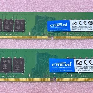 Crucial CT16G4DFD8213 2枚▼PC4-17000/DDR4-2133 DDR4 UDIMM 32GB@16GB
