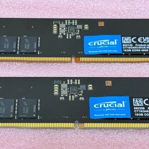Crucial CT16G48C40U5 2枚¶PC5-38400/DDR5-4800 DDR5 UDIMM 32GB@16GB